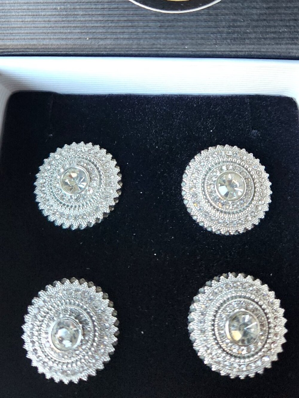 MAGNETIC NUMBER PINS "WATERFORD" silvertone set of 4 NEW in box